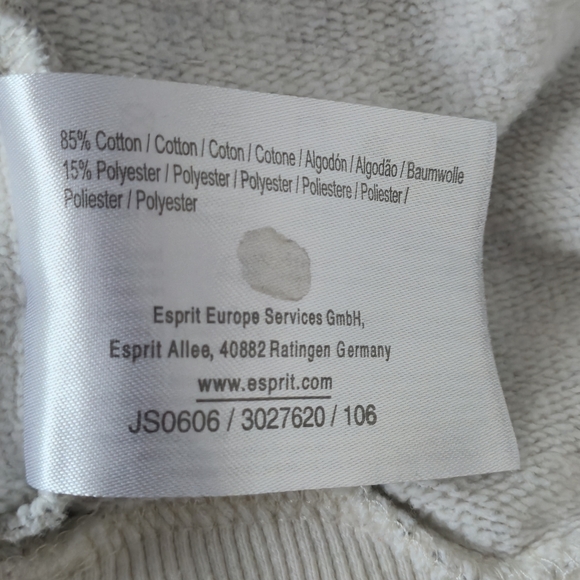 EDC by Esprit Fair Isle Y2K Cowl Neck Hoodie Sweatshirt Gray White M - Picture 13 of 13